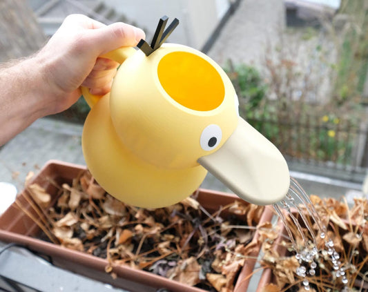 Psyduck Enton Gießkanne | 3D-gedruckte Pokémon Sprayduck Kanne | 1L Pflanzengießer & Sammler Deko – Fun Geschenk für Fans